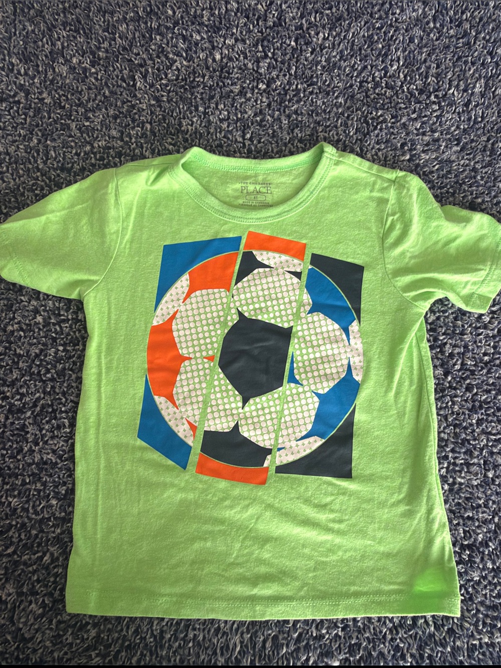 The Children's Place Neon Green Soccer Panel Graphic Tee